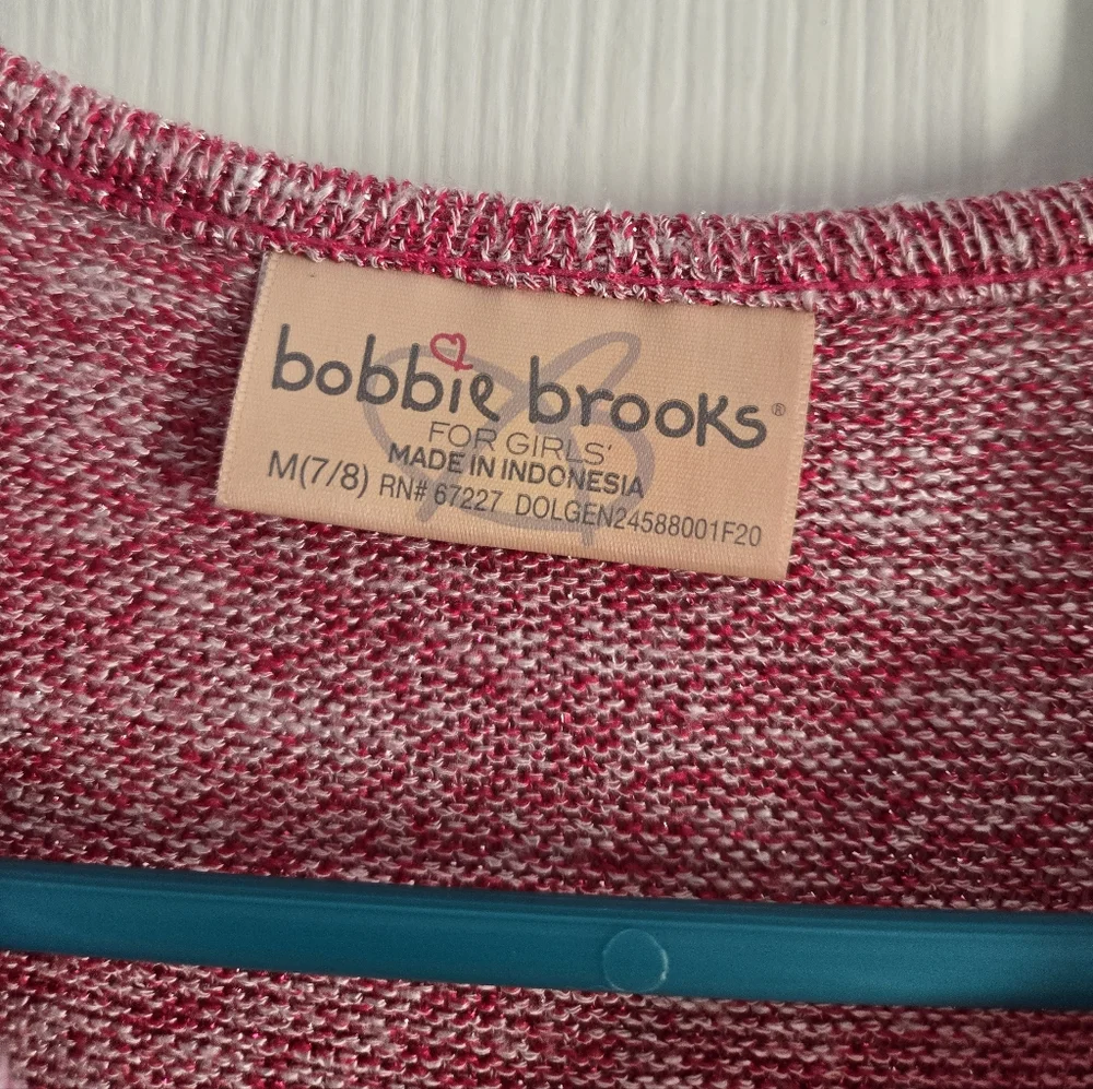 Bobbie Brooks Pink Knit Sweater with Tulle Hem Girls Medium